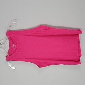 BP044 J. Crew High-neck tank in organic slub cotton fucshia pink